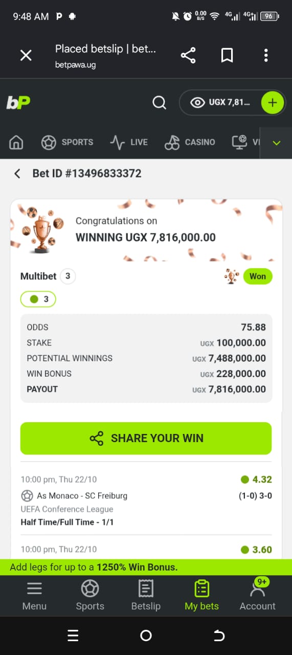Won Ticket
