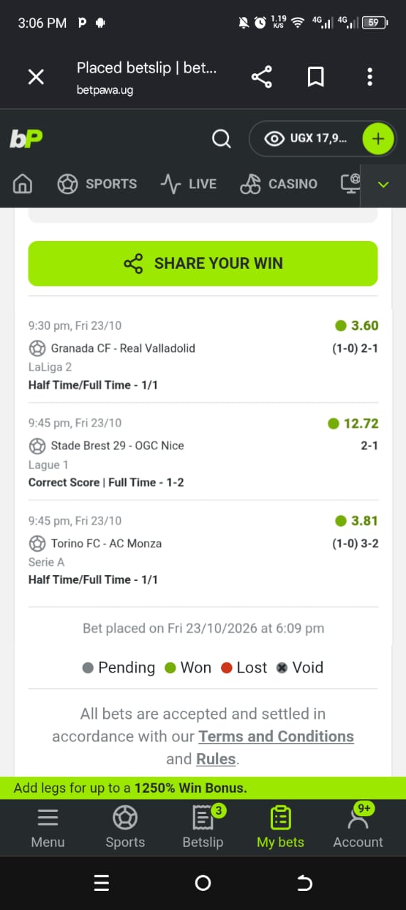 Won Ticket