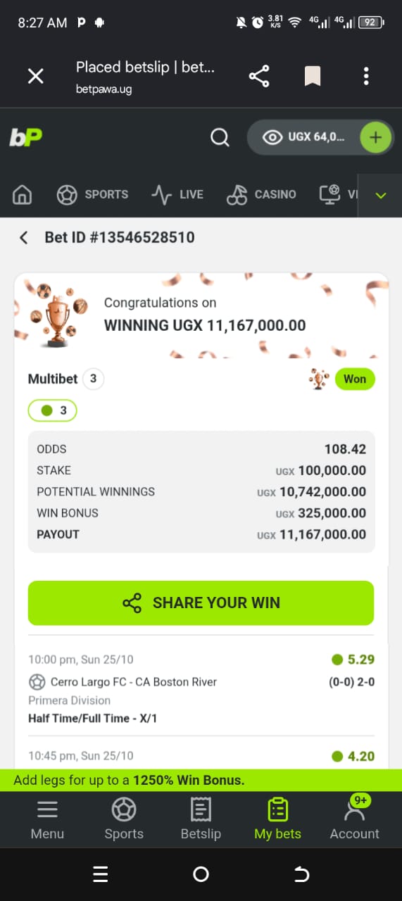 Won Ticket