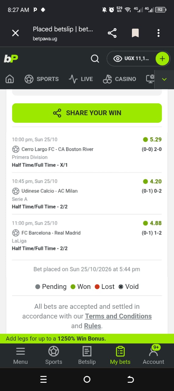Won Ticket